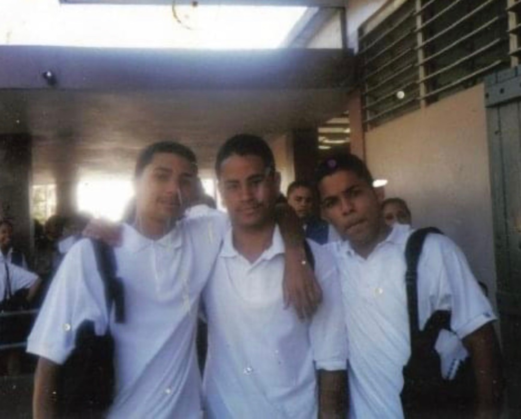 A young Master Sgt. Heriberto Mercado Rodriguez, 27th Special Operations Logistics Readiness Squadron C-130 aircraft parts storage section chief, (middle) takes a photo with his friends in high school at San Juan, Puerto Rico. Despite his teacher’s words, Mercado graduated high school and continued on to graduate college. (Courtesy Photo)