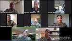 Military members in a virtual meeting