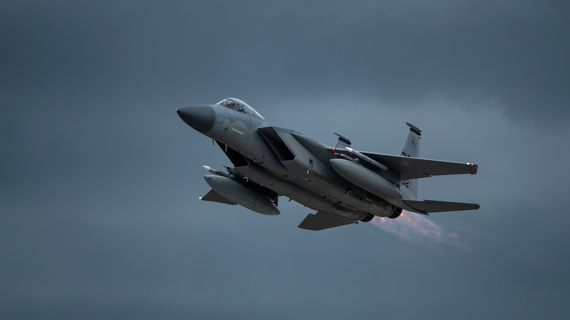 An F-15C Eagle departs for a training mission Sept. 14, 2020, at Kadena Air Base, Japan. Team Kadena pilots train every day to ensure readiness and mission effectiveness to support a free and open Indo-Pacific.