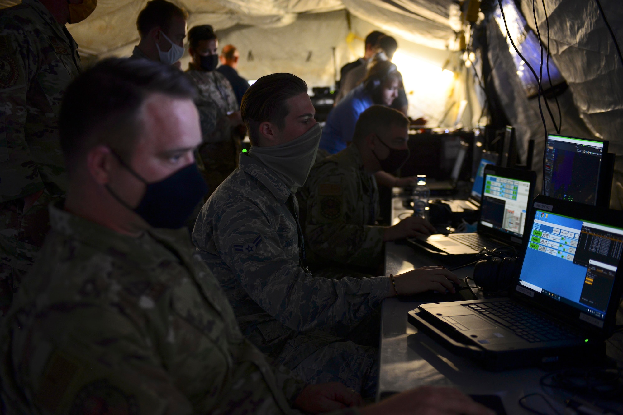 Members of the 606th Air Control Squadron operate the squadron’s Theater Operationally Resilient Command and Control(TORCC) unit during exercise Astral Knight 20 at Malbork Air Base, Poland, Sept. 21, 2020. Astral Knight 20 is the first time the 606th ACS and U.S. Air Forces in Europe and Air Forces Africa have deployed the TORCC operationally. (U.S. Air Force photo by Tech. Sgt. Tory Cusimano)
