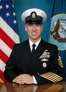 Official portrait Senior Chief Information Systems Technician Rodney A. Shinn, senior enlisted leader of Naval Computer and Telecommunications Area Master Station (NCTAMS) Pacific Detachment Puget Sound.