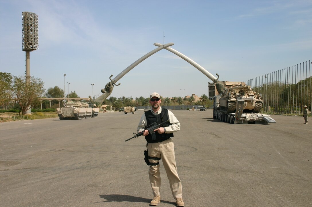 Office of Special Investigations Special Agent Jack Angelo is shown during his tour as the Special Agent In Charge of the Coalition Provisional Authority Counterintelligence Baghdad Operations Team in January 2004. (Courtesy photo)