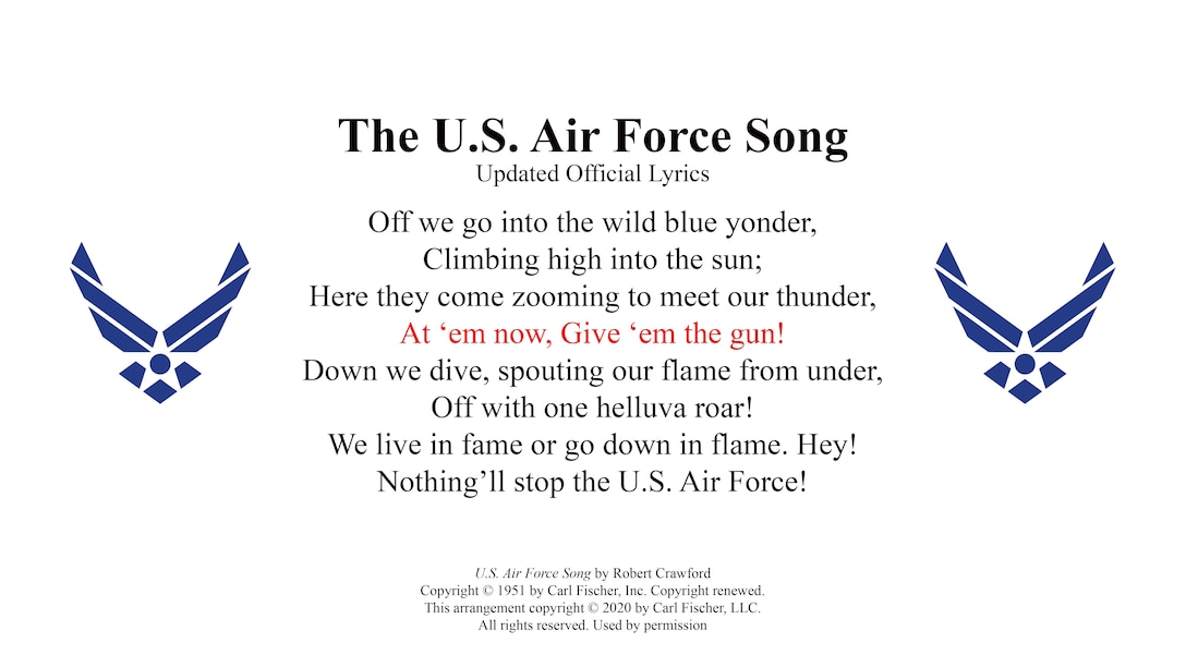 Air Force Song Lyrics 2024 - Lenna Malory