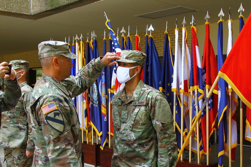 Two Fort Sill basic combat trainees receive 'battlefield promotions'