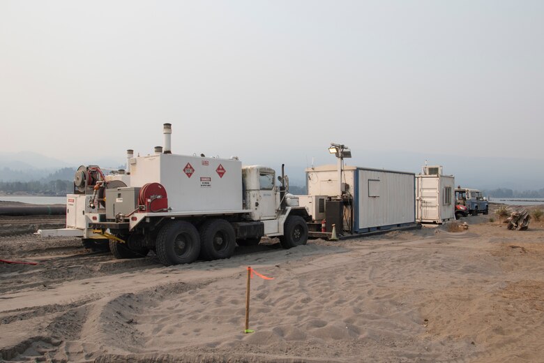 The U.S. Army Corps of Engineers completed dredged material placement at Pancake Point on Puget Island in Washington, Sept. 12, 2020. The project provided beach nourishment to an approximately 3000-foot stretch of shoreline on the Washington side of the Columbia River.