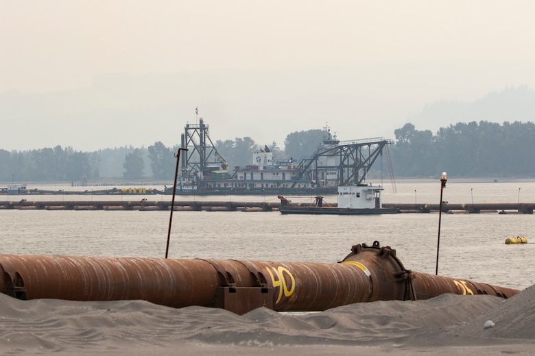 The U.S. Army Corps of Engineers completed dredged material placement at Pancake Point on Puget Island in Washington, Sept. 12, 2020. The project provided beach nourishment to an approximately 3000-foot stretch of shoreline on the Washington side of the Columbia River.