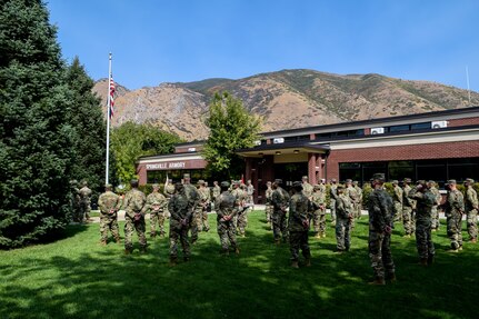 Members of the Utah National Guard who were part of the 489th Brigade Support Battalion became part of the 625th Military Police Battalion during a ceremony at the Springville Readiness Center, Sep. 13, 2020