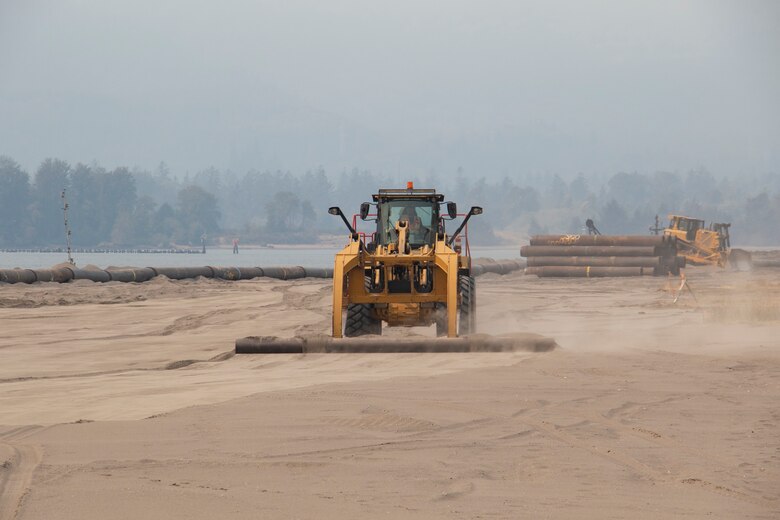 The U.S. Army Corps of Engineers completed dredged material placement at Pancake Point on Puget Island in Washington, Sept. 12, 2020. The project provided beach nourishment to an approximately 3000-foot stretch of shoreline on the Washington side of the Columbia River.