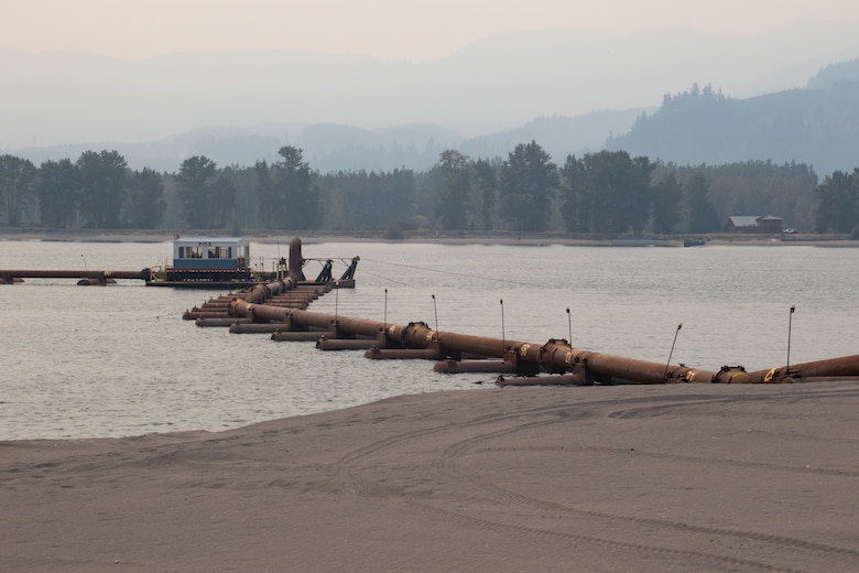 The U.S. Army Corps of Engineers completed dredged material placement at Pancake Point on Puget Island in Washington, Sept. 12, 2020. The project provided beach nourishment to an approximately 3000-foot stretch of shoreline on the Washington side of the Columbia River.