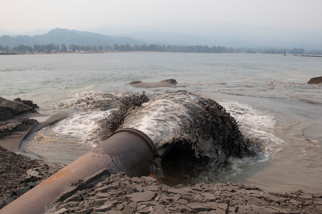 The U.S. Army Corps of Engineers completed dredged material placement at Pancake Point on Puget Island in Washington, Sept. 12, 2020. The project provided beach nourishment to an approximately 3000-foot stretch of shoreline on the Washington side of the Columbia River.