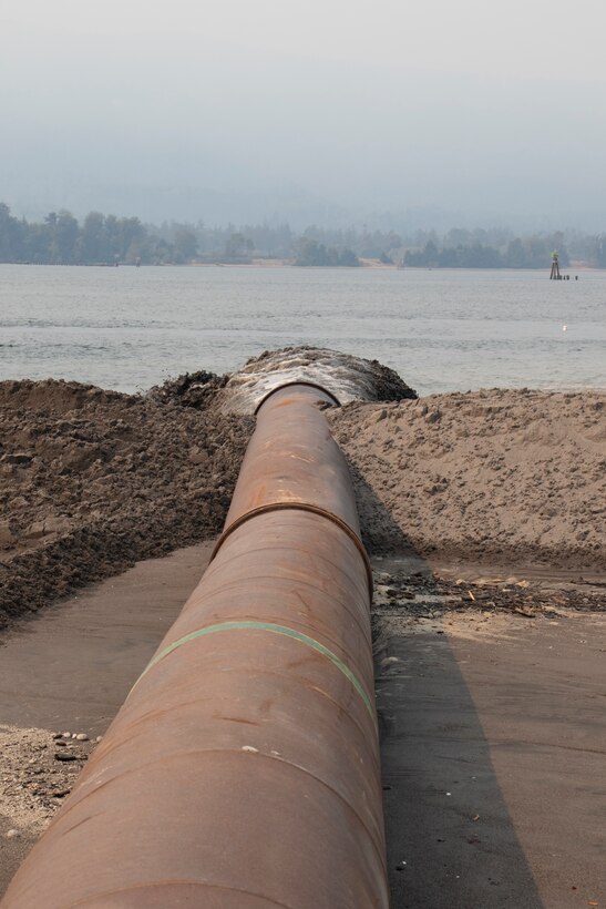 The U.S. Army Corps of Engineers completed dredged material placement at Pancake Point on Puget Island in Washington, Sept. 12, 2020. The project provided beach nourishment to an approximately 3000-foot stretch of shoreline on the Washington side of the Columbia River.