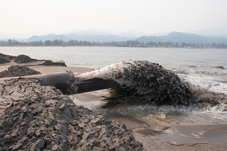 The U.S. Army Corps of Engineers completed dredged material placement at Pancake Point on Puget Island in Washington, Sept. 12, 2020. The project provided beach nourishment to an approximately 3000-foot stretch of shoreline on the Washington side of the Columbia River.