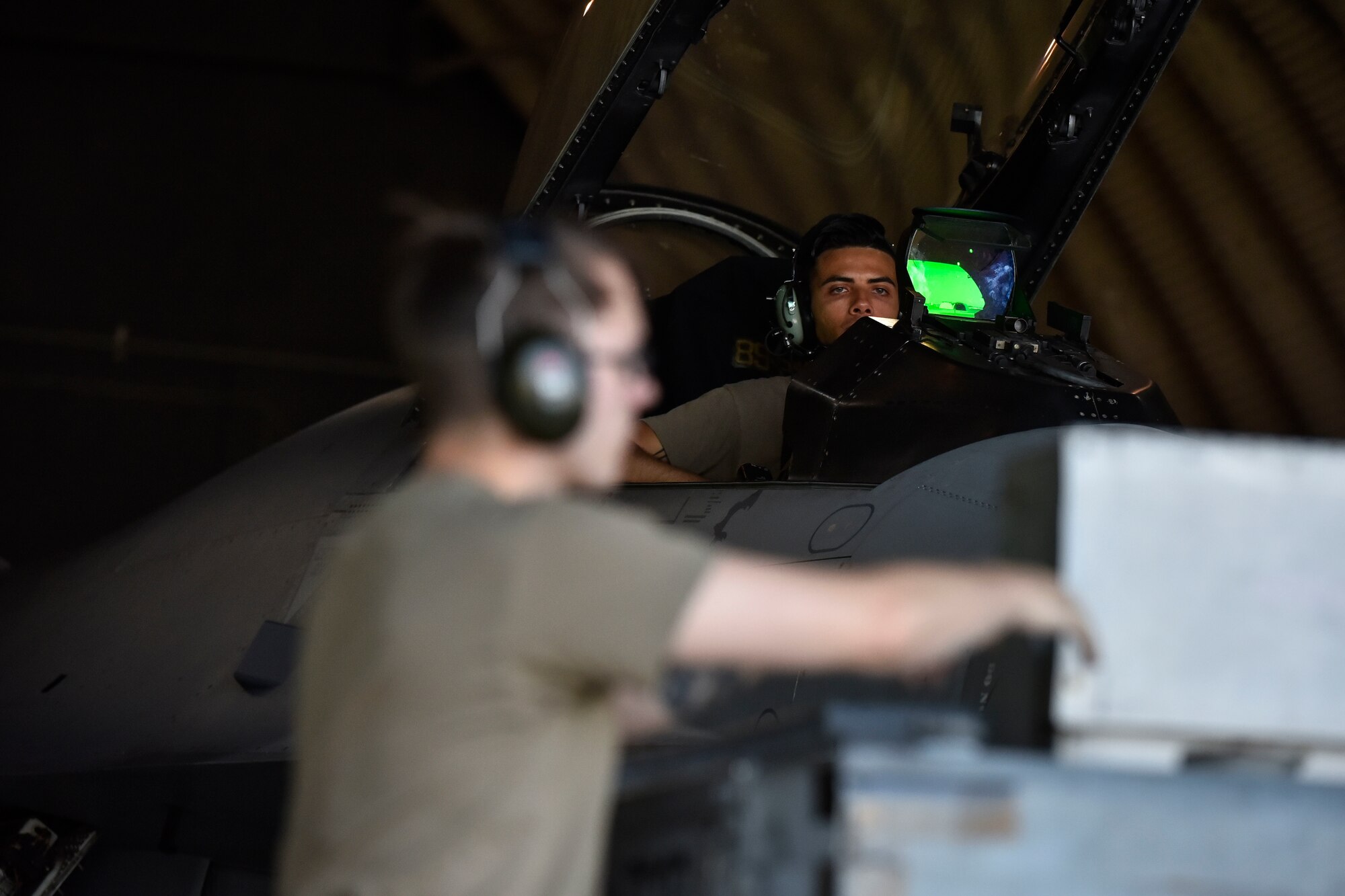 A photo of maintenance Airmen working.