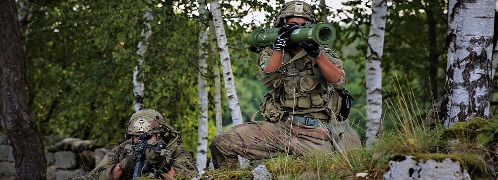 U.S. Army Paratroopers assigned to the 173rd Airborne Brigade conduct combat operations during Saber Junction 20 on Aug. 20, 2020. (U.S. Army photo by Cpl. Shawn Pierce)