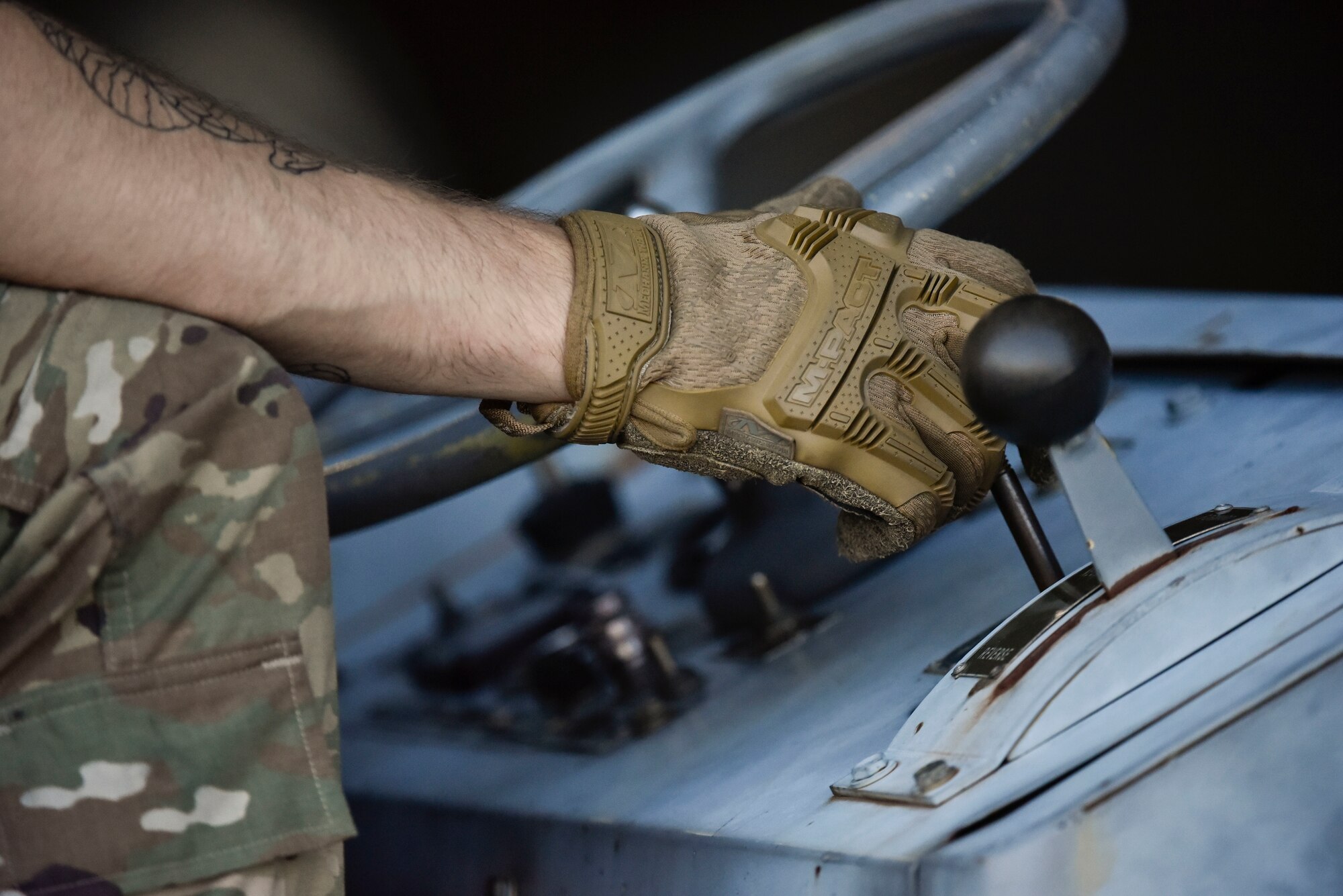 A photo of a maintenance Airman working.