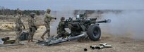 Czech Staff Sgt. Radim Hava direct fires a M119 105 mm howitzer with U. S. paratroopers assigned to A Battery, 4th Battalion, 319th Airborne Field Artillery Regiment, 173rd Airborne Brigade at the culmination of exercise Dynamic Front 19 at Torun, Poland, March 8, 2019. Exercise Dynamic Front 19 includes approximately 3,200 service members from 27 nations who are observing or participating from Grafenwoehr Training Area, Germany; Riga, Latvia; and Torun, Poland; during March 2-9, 2019. Dynamic Front is an annual U.S. Army Europe exercise focused on the readiness and interoperability of U.S. Army, joint service, and allied and partner nations’ artillery and fire support working together in a multinational environment. (U. S. Army photo by Spc. Rolyn Kropf)