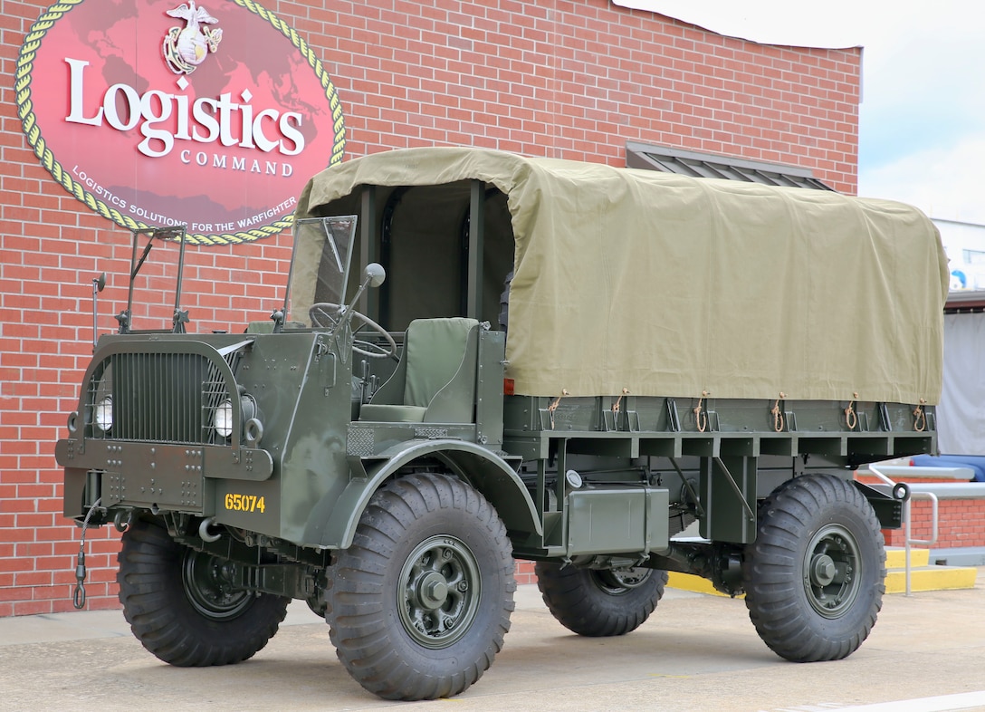 The most recent historic vehicle restoration project undertaken by Production Plant Albany was a World War II era truck that was brought back to its former glory largely with the help of visual aids and 3-D printing. (U.S. Marine Corps photo by Jennifer Parks)