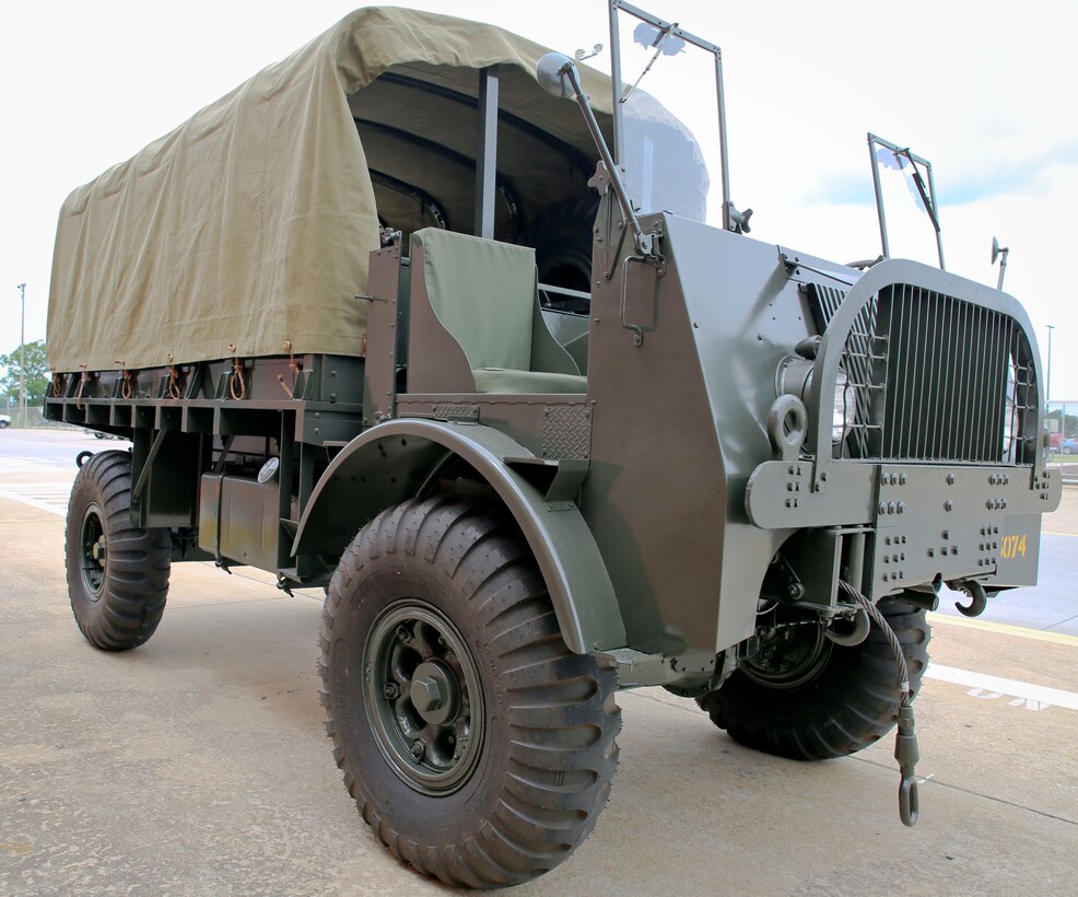 The most recent historic vehicle restoration project undertaken by Production Plant Albany was a World War II era truck that was brought back to its former glory largely with the help of visual aids and 3-D printing. (U.S. Marine Corps photo by Jennifer Parks)