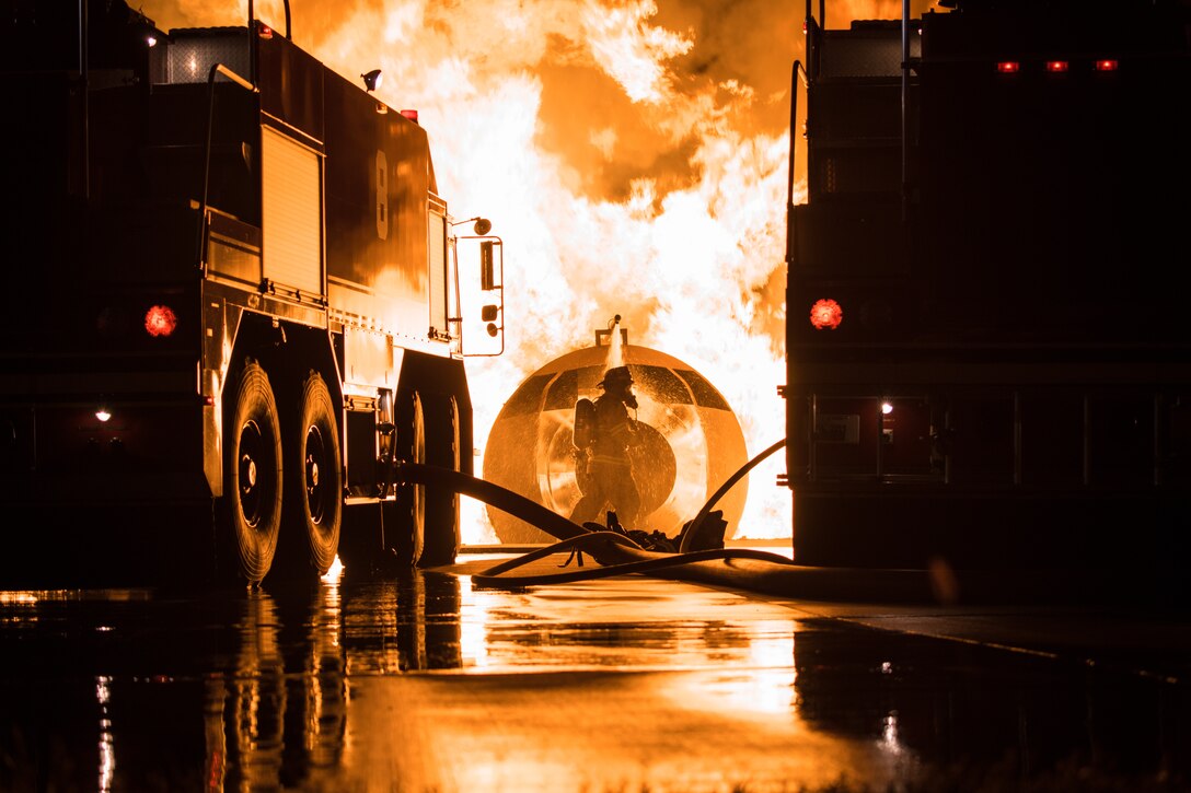 22 ARW, fire, firefighter, live fire, McConnell Air Force Base, McConnell AFB