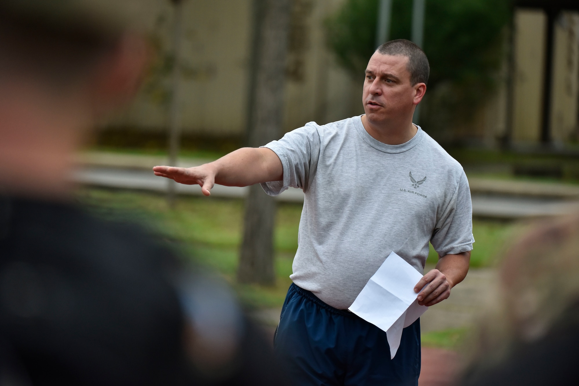 A photo of a vice commander giving a speech.