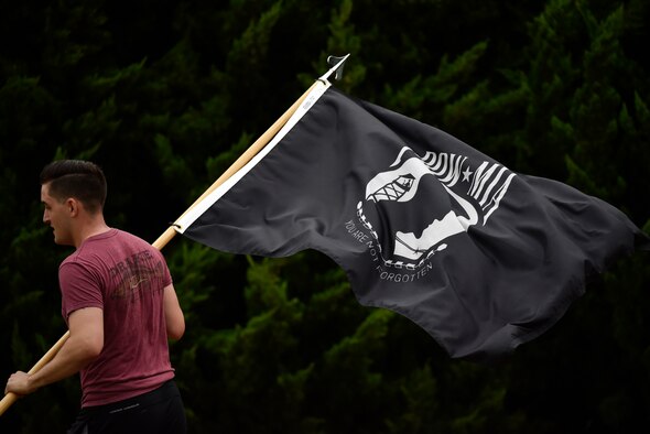 A photo of an Airman running.