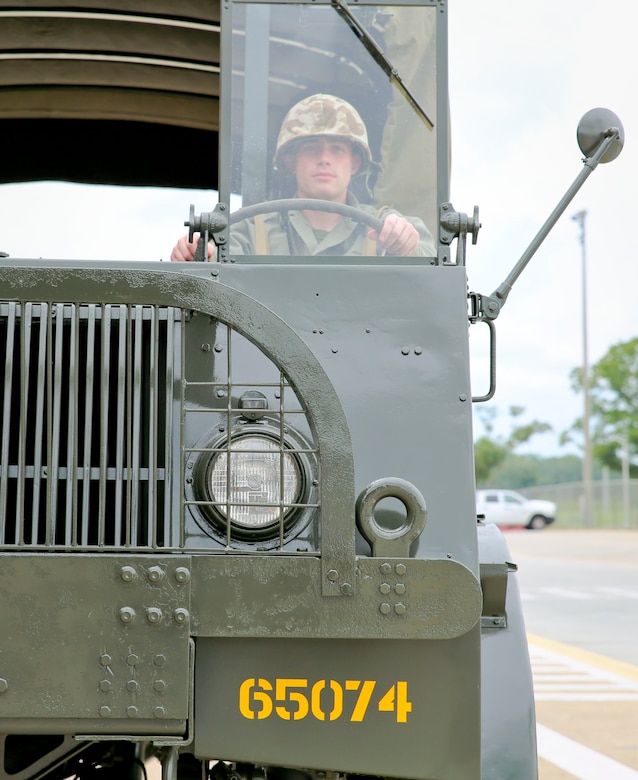 The most recent historic vehicle restoration project undertaken by Production Plant Albany was a World War II era truck that was brought back to its former glory largely with the help of visual aids and 3-D printing. (U.S. Marine Corps photo by Jennifer Parks)