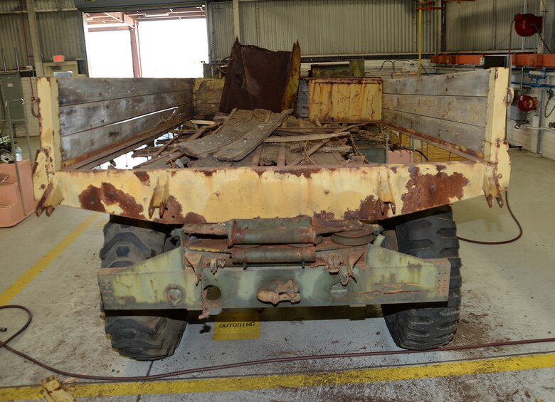 The most recent historic vehicle restoration project undertaken by Production Plant Albany was a World War II era truck that was brought back to its former glory largely with the help of visual aids and 3-D printing. (U.S. Marine Corps photo by Nathan Hanks)