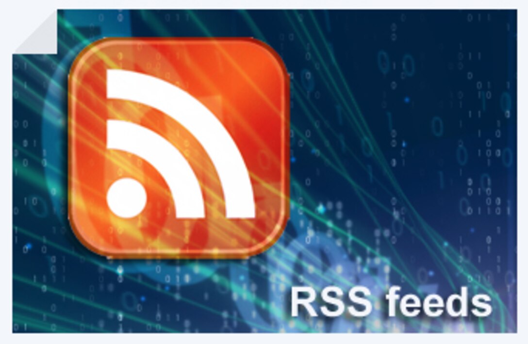 Orange RSS icon on a blue background