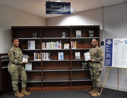 Members of the National Air and Space Intelligence Space Center Library created a Diversity and Inclusion Corner which features a variety of books intended to educate and inform personnel about diversity and inclusion and how it supports the Air Force mission. The D&I corner features a series of books that follows the Department of Air Force Diversity and Inclusion Resources list. The library is adding more books and are open to any book suggestions.