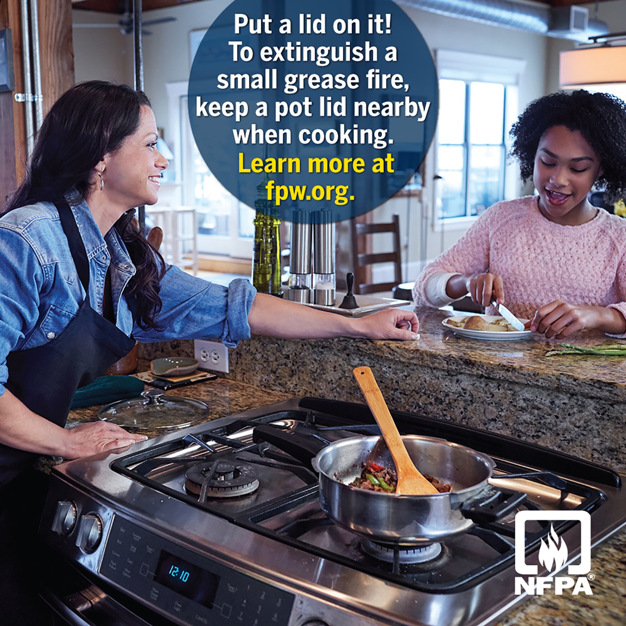 Joint Base San Antonio Fire Emergency Services is teaming up with the National Fire Protection Association, or NFPA – the official sponsor of Fire Prevention Week for more than 90 years —to promote this year’s Fire Prevention Week campaign titled “Serve Up Fire Safety in the Kitchen!”