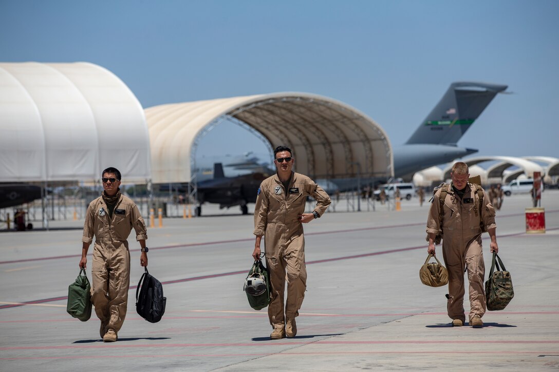 Marines and Sailors with Marine Attack Squadron (VMA) 214 return from deployment in support of Operation Inherent Resolve to Marine Corps Air Station (MCAS) Yuma, July 25, 2020.