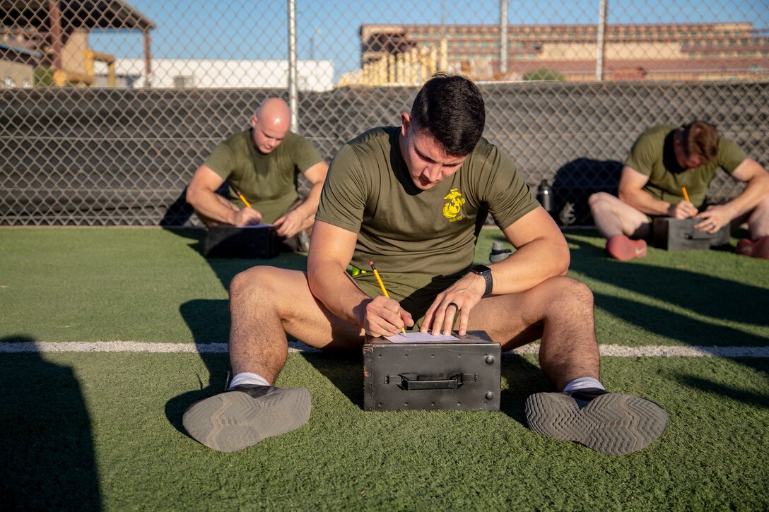 U.S. Marines assigned to Headquarters & Headquarters Squadron (H&HS) participate in a squadron competition on Marine Corps Air Station (MCAS) Yuma, Ariz., Aug. 7, 2020.