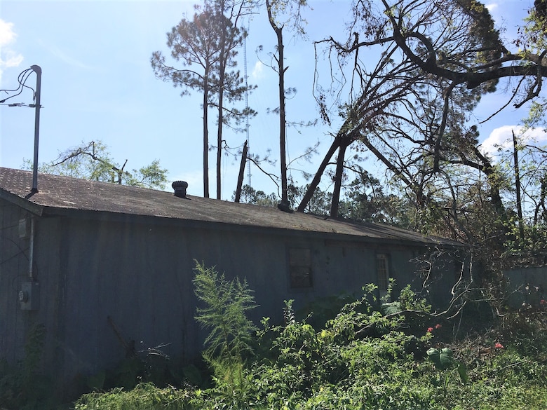IN THE COLLAGE, Southwest Louisiana homeowner and blue roof recipient Brennon Williams' home before the blue roof installation. Williams’ home was one of 3,730 to receive a blue roof during Hurricane Laura recovery efforts. (Courtesy photos)