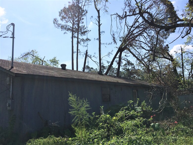 IN THE COLLAGE, Southwest Louisiana homeowner and blue roof recipient Brennon Williams' home before the blue roof installation. Williams’ home was one of 3,730 to receive a blue roof during Hurricane Laura recovery efforts. (Courtesy photos)