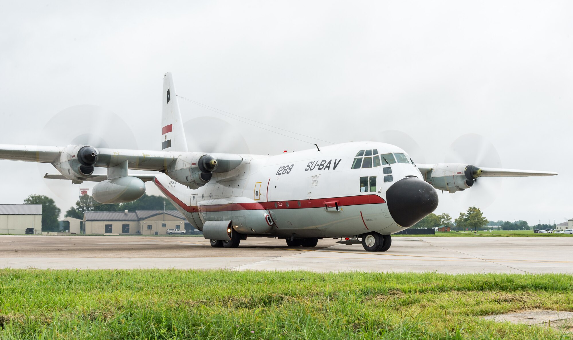 As part of a foreign military sales project, an Egyptian air force C-130H Hercules was loaded with cargo by Airmen from the 436th Aerial Port Squadron, Sept. 11, 2020, at Dover Air Force Base, Delaware, The strategic and historic partnership between Egypt and the United States plays a leading role in counterterrorism and regional security throughout the U.S. Central Command area of responsibility. Due to its strategic location, Dover AFB regularly supports foreign military sales operations. (U.S. Air Force photo by Roland Balik)