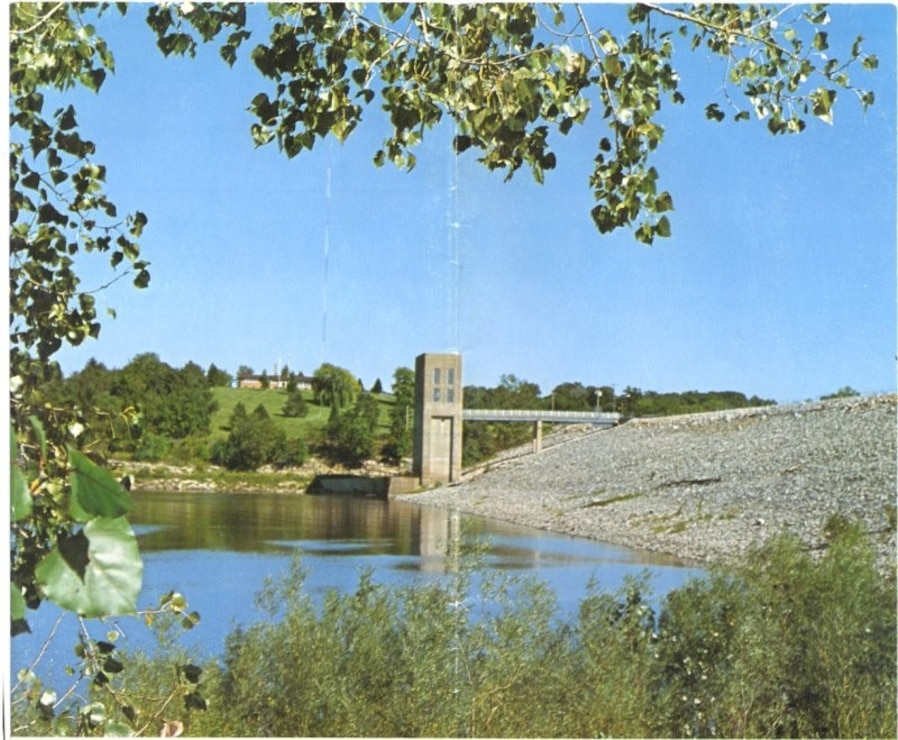 Coralville Dam and Lake located in Coralville, Iowa.