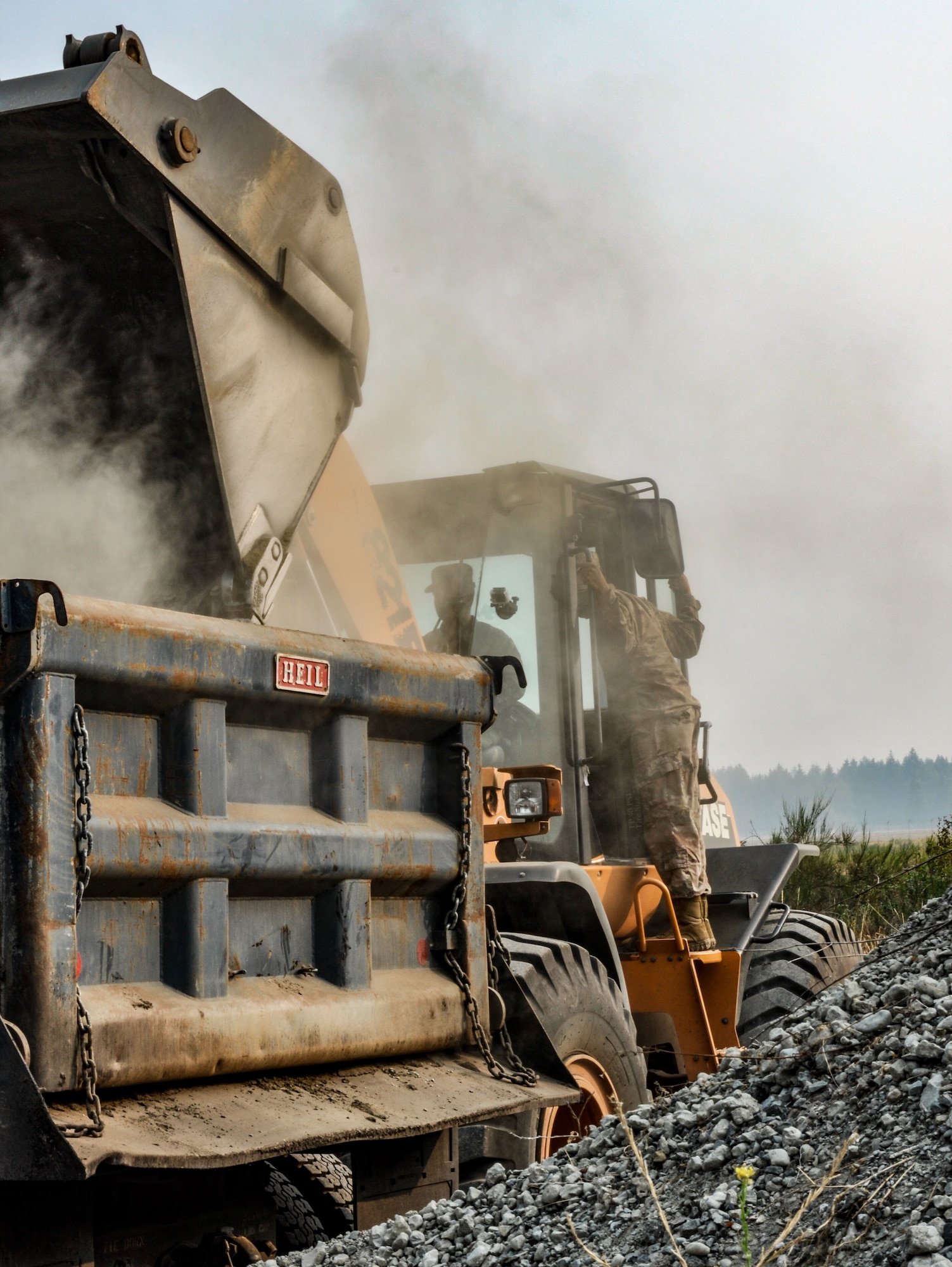 Reserve Citizen Airmen assigned to the 446th Civil Engineer Squadron and the 627th Civil Engineer Squadron complete heavy equipment operator training on Sept. 11, 2020 at Joint Base Lewis-McChord, Washington.