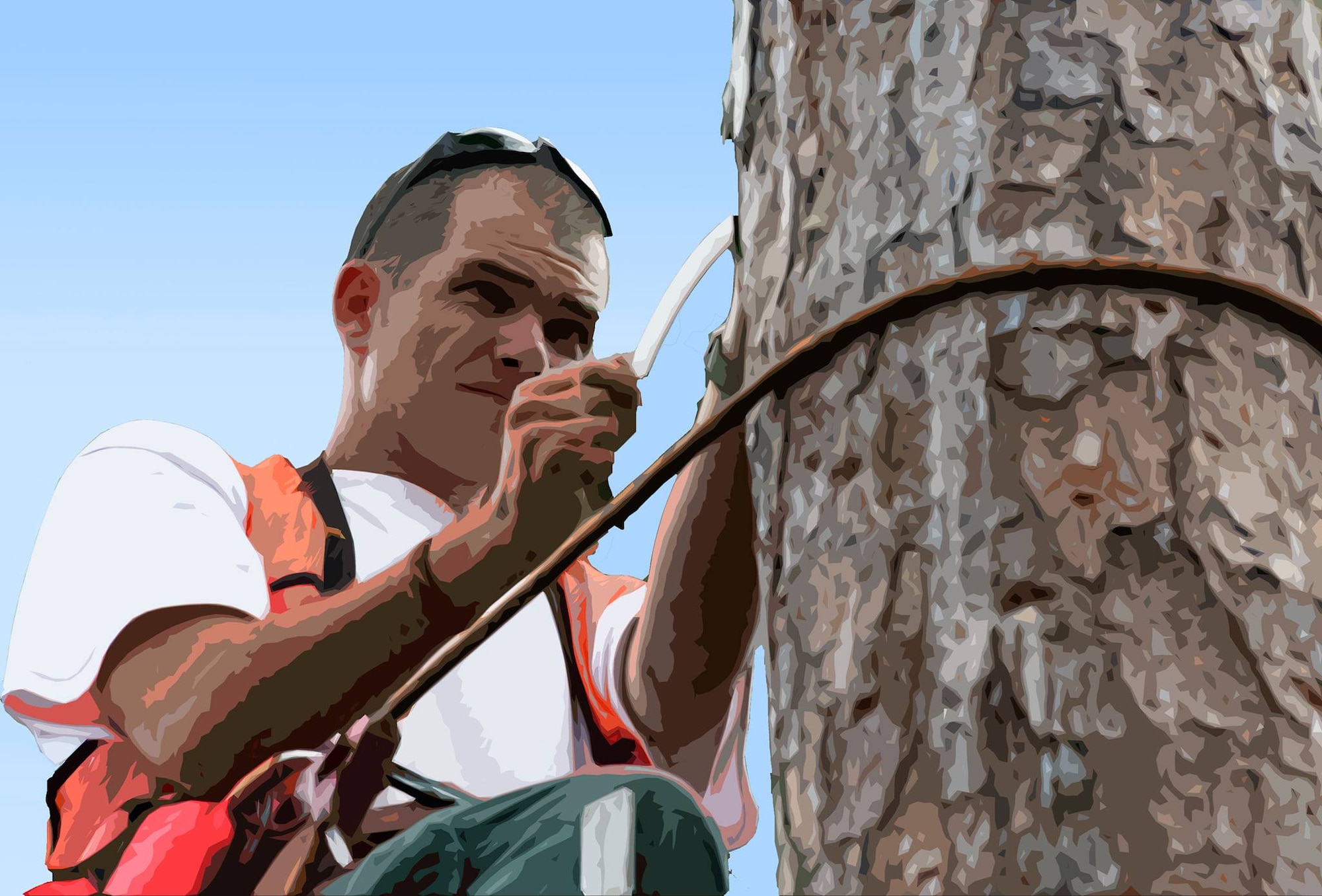 An illustration of an Airman and a tree.