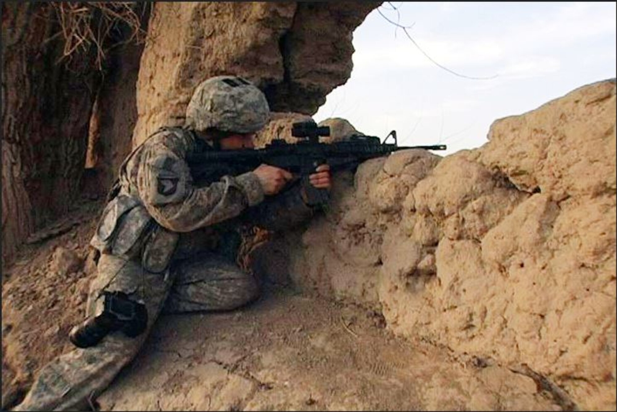 Master Sgt. Kevin Wallace engages Taliban during a recon patrol in Bala Murghab, Badghis province, Afghanistan, Jan. 9, 2011. Retired Senior Master Sgt. Wallace spoke to member of the Hanscom community during a virtual Suicide Prevention Month Storytellers event Sept. 22. (U.S. Navy photo/Petty Officer 1st Class John Pearl/RELEASED)