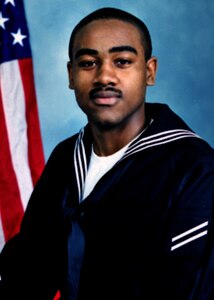 Portrait of Information Systems Technician Seaman Apprentice James R. McDaniels.
