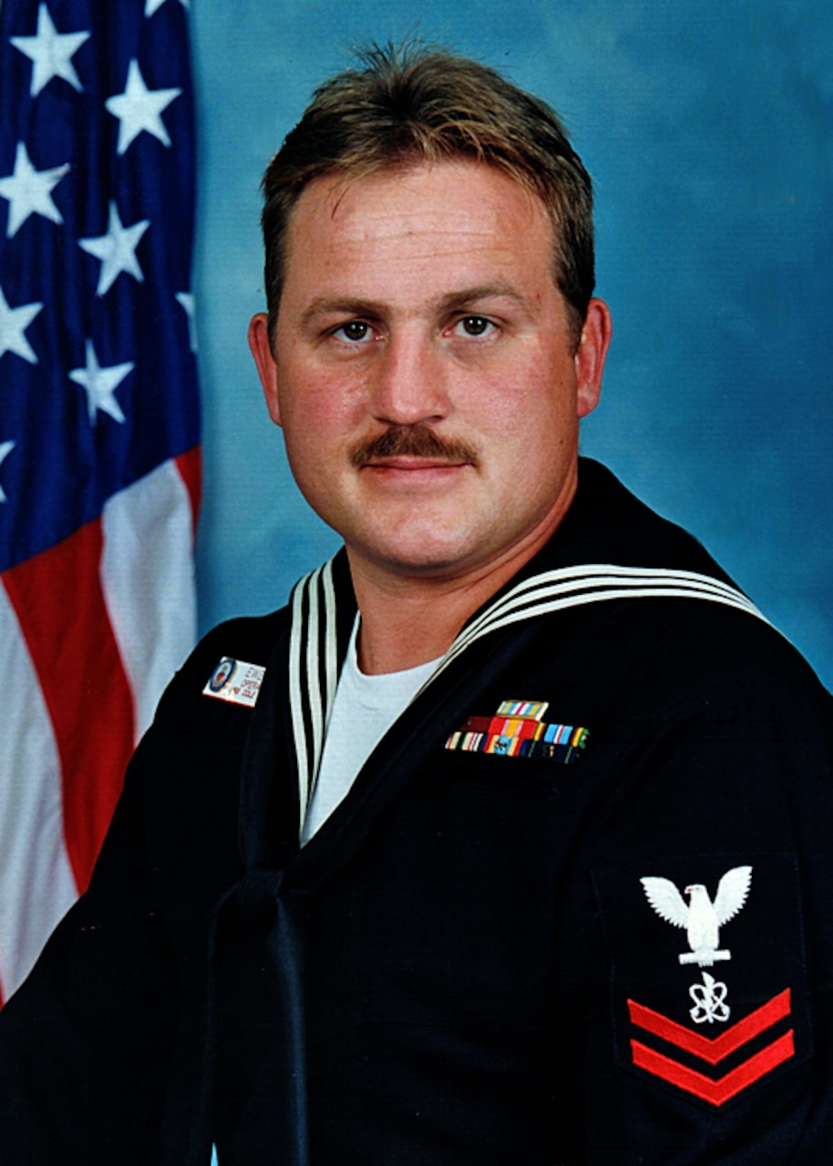 Portrait of Electronic Warfare Technician 2nd Class Kevin S. Rux.