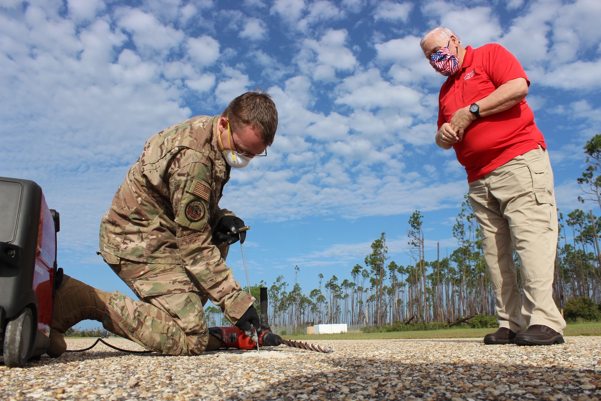 Contingency Airfield Pavement Evaluation course training instructor, Dick Smith, provides instruction on how to gather data to assess airfield pavement.