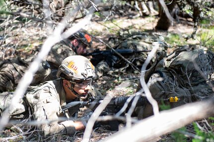 Tactical Air Control Party, or TACP, Airmen complete a field training exercise at Joint Base San Antonio-Camp Bullis, Texas. The exercise included training on leadership, weapons systems, individual combat skills, land navigation, communications and patrolling.