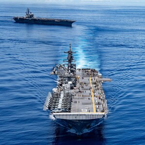 USS Ronald Reagan Strike Group, America Expeditionary Strike Group Conduct Integrated Operations in U.S. 7th Fleet