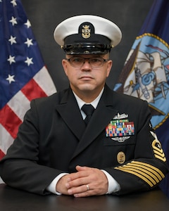 Official Portrait of Command Master Chief Jorge Reyes-Velez