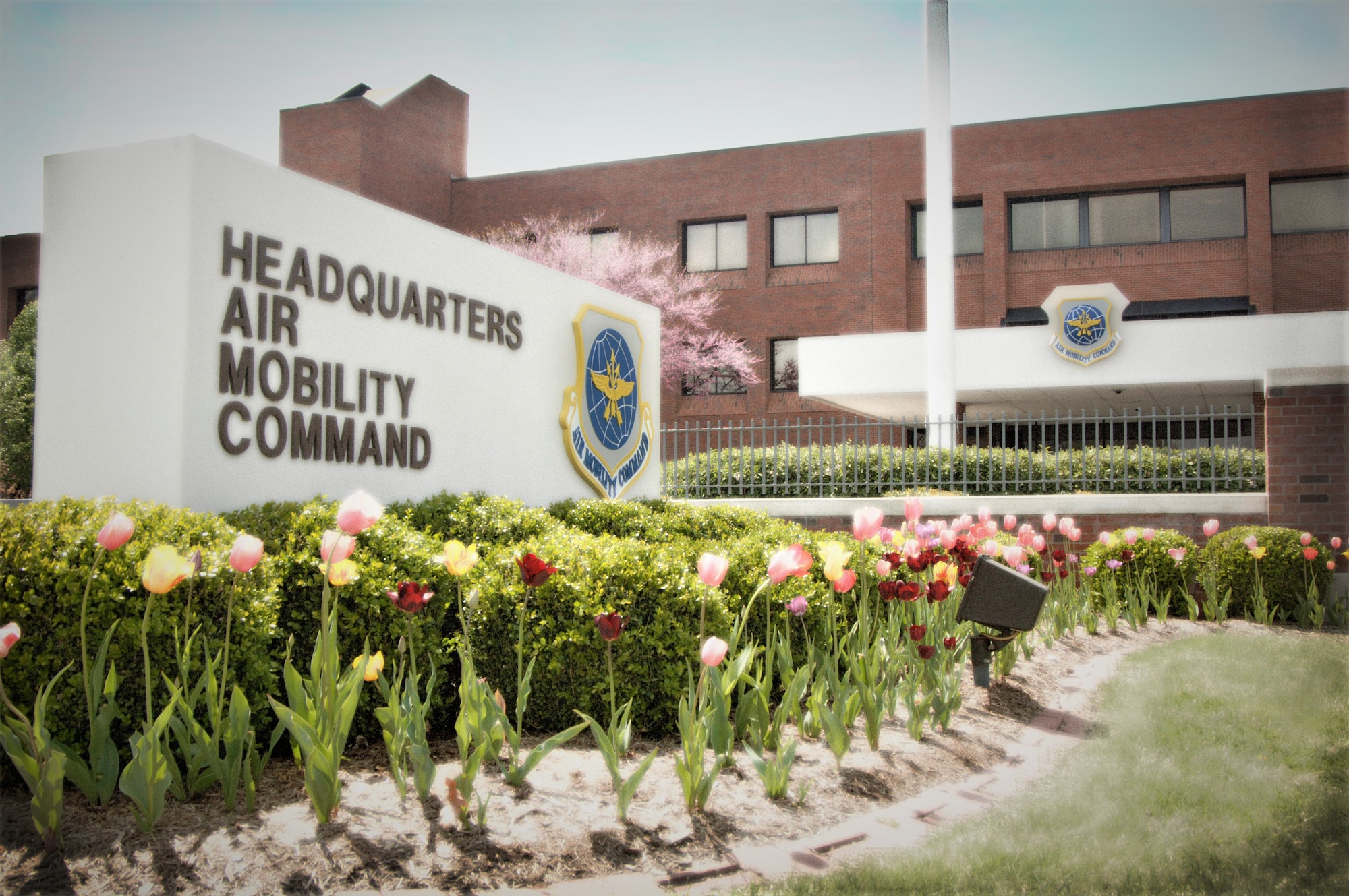 A photo of headquarters Air Mobility Command at Scott Air Force Base, Illinois.
