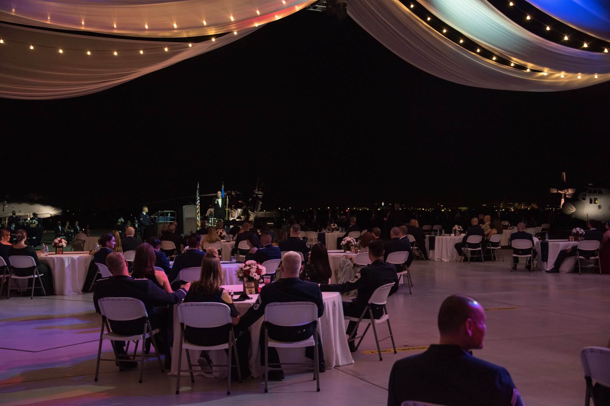 A photo of Airmen and their spouses at the ball