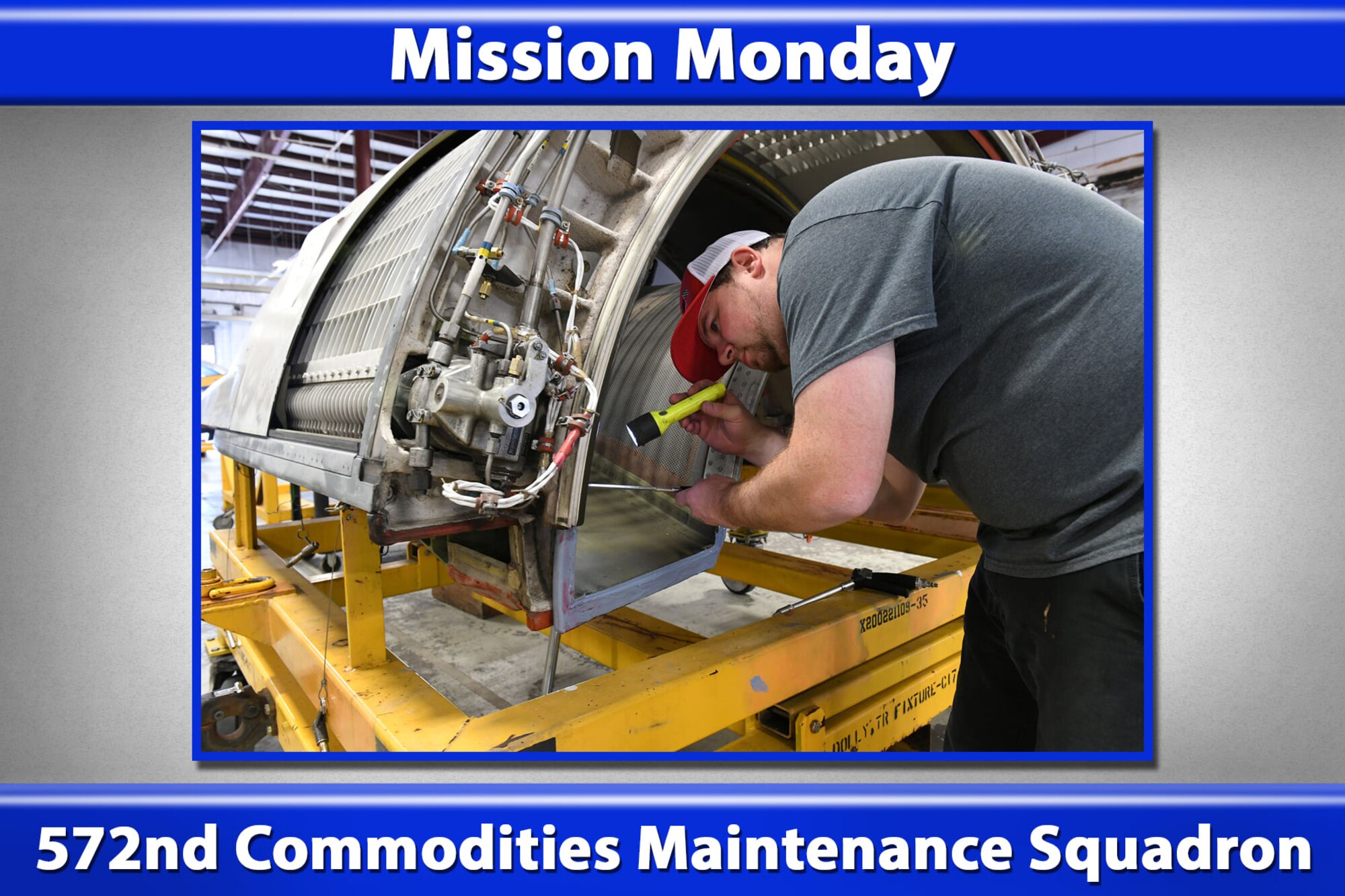 Eric Yentzer, 572nd Commodities Maintenance Squadron aircraft mechanic