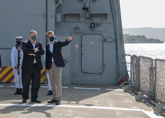Secretary of State Mike Pompeo visits Naval Support Activity Souda Bay, Greece.