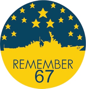 The official logo for 20th anniversary of the Oct. 12, 2000, terrorist attack on Arleigh Burke-class guided-missile destroyer USS Cole (DDG 67), where 17 Sailors were killed and 37 injured while the ship refueled in Yemen.